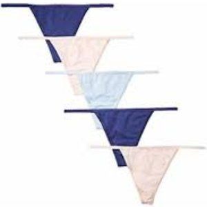 Iris & Lilly London Women's G String Thong, Pack of 5, Twilight /pearl/cashmere